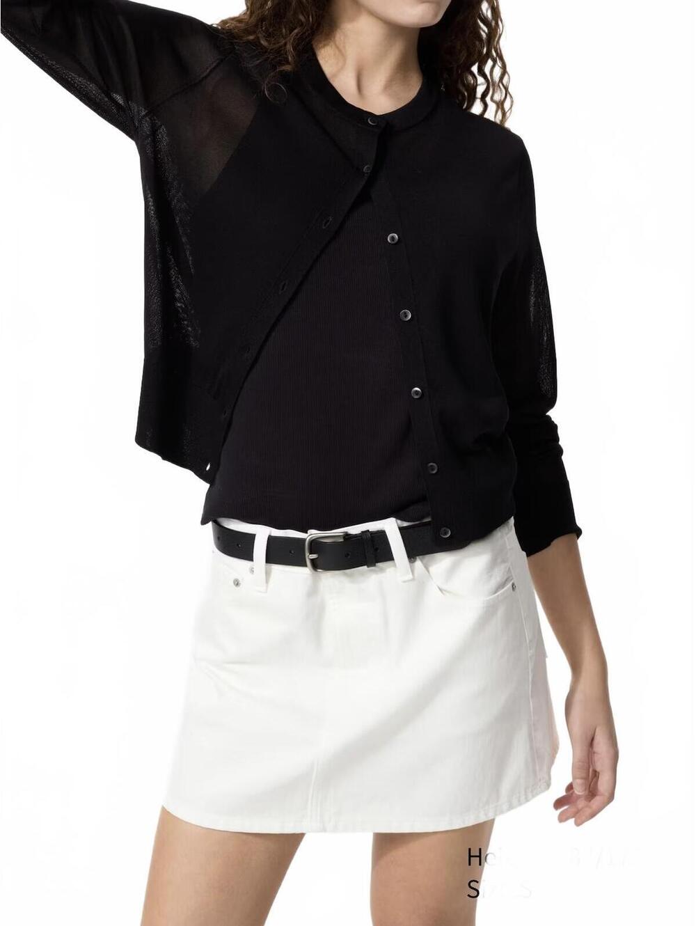 Uniqlo Denim Mini Skirt NWT White Large